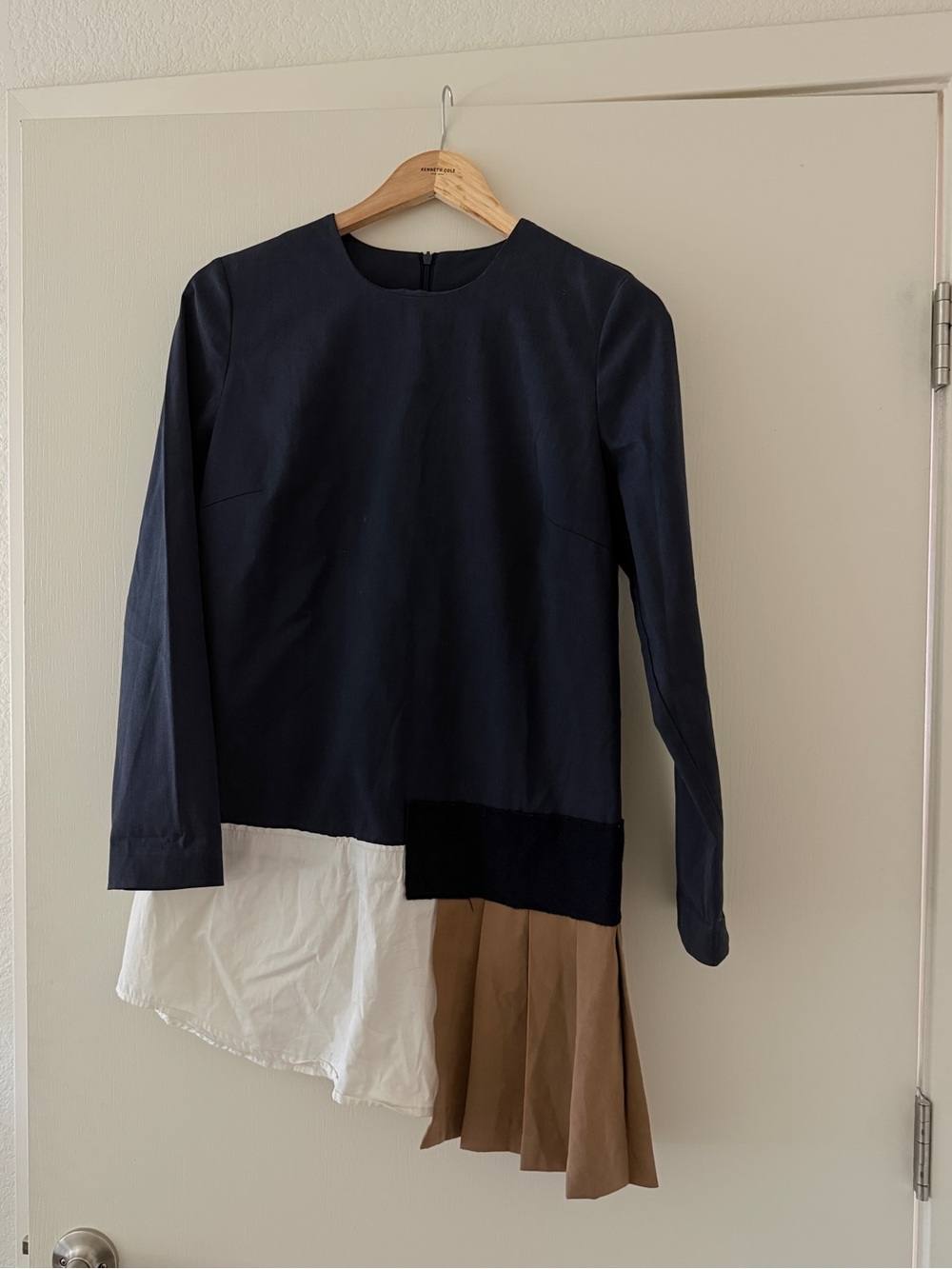 Jacquemus Navy & Multicolour L'Enfant Asymmetrical Dress